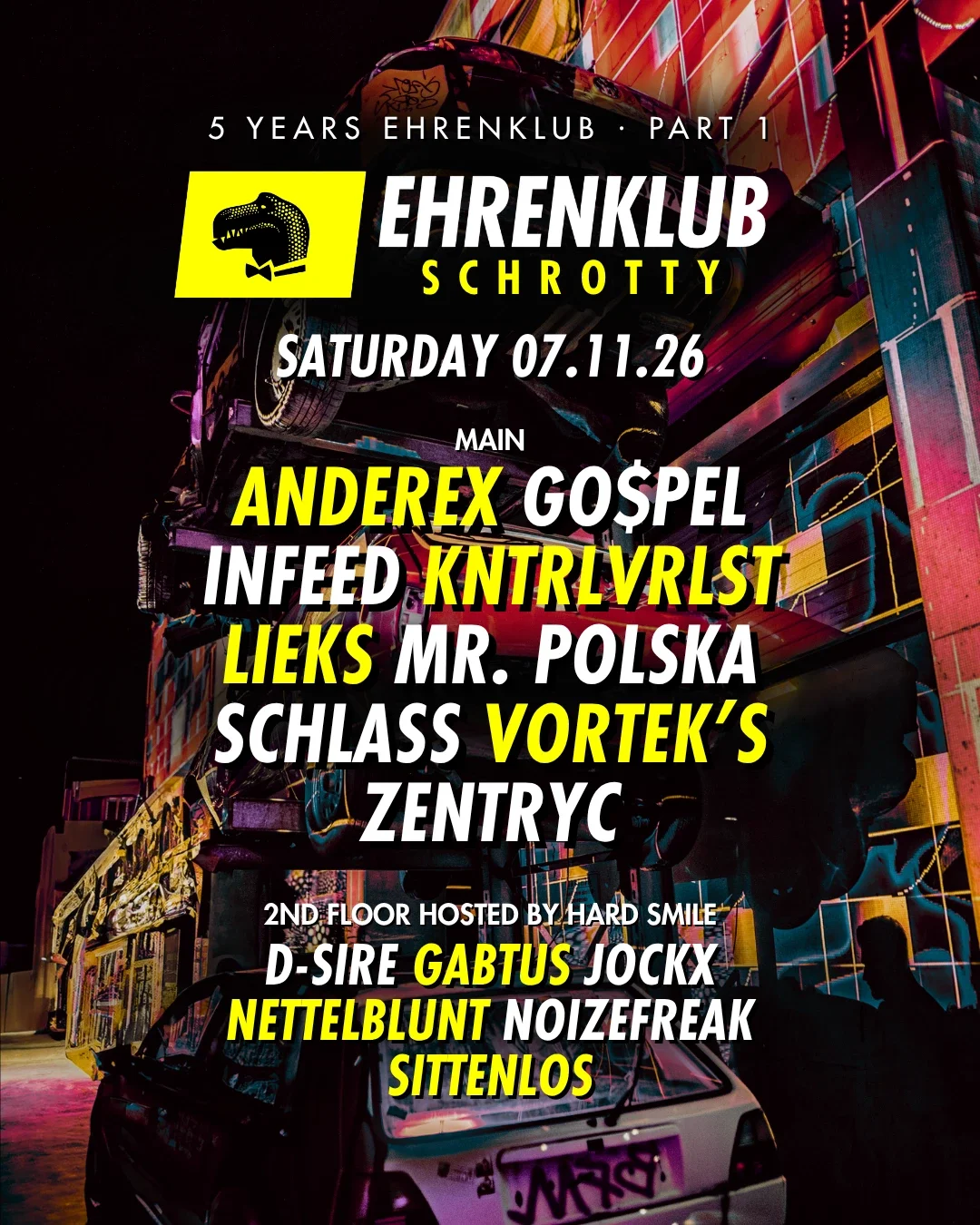 5 YEARS EHRENKLUB × HARD SMILE – Flyer 1